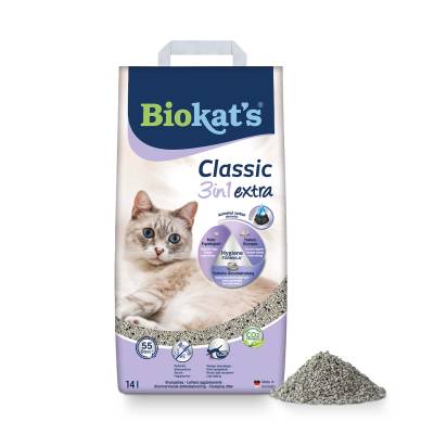 Biokat´s Classic 3in1 Extra Katzenstreu - Sparpaket: 2 x 14 l von BioKat's